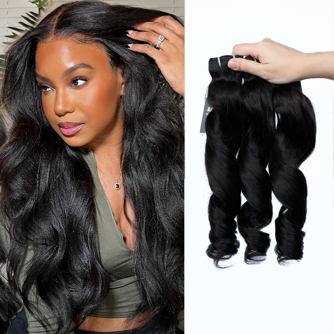 [Ashine] All-in-One Glam Yaki Loose/Yaki Straight/Burmese Curly 240g Full Head in a Pack