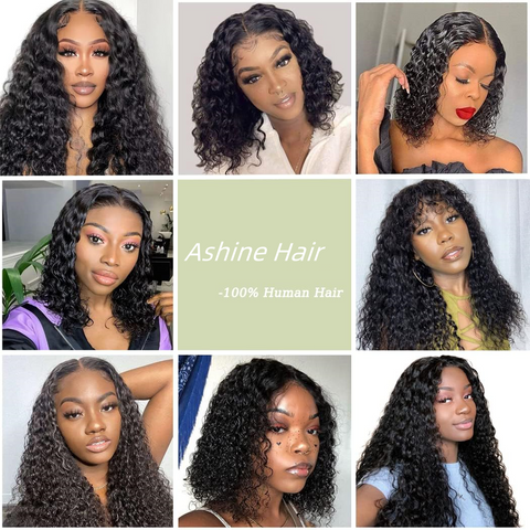 [Ashine] Upgrade Free Parted Lace Deep Wave 2x6 4x4 5x5 Closure #1B Natural Black 100% Human Hair Pre Plucked Pre Bleached Pre Cut