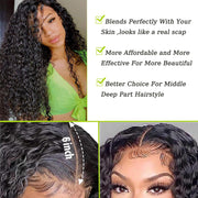 [Ashine] Upgrade Free Parted Lace Deep Curly 2x6 4x4 5x5 Closure #1B Natural Black 100% Human Hair Pre Plucked Pre Bleached Pre Cut