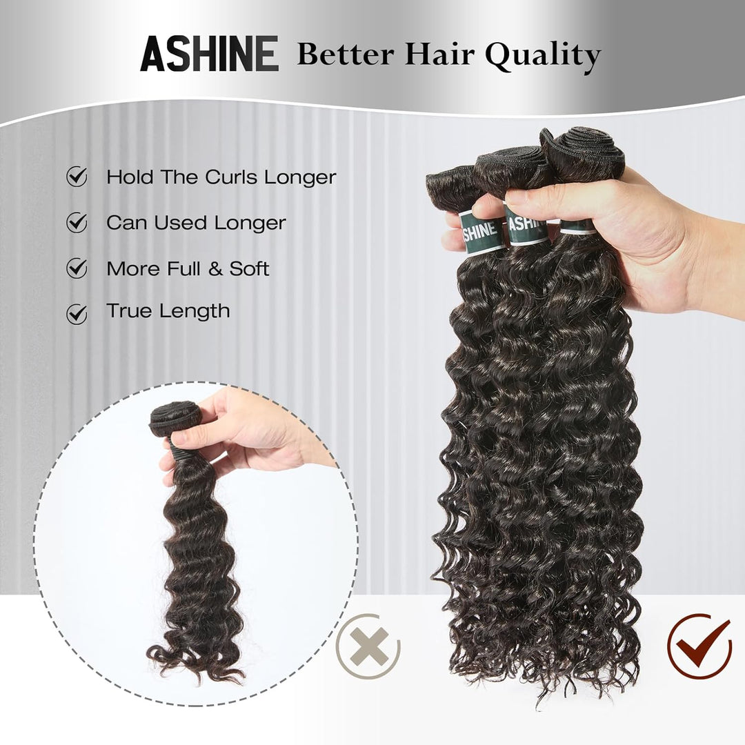 [Ashine] Perfect Summer Hair Curly Vacation Bundles – Salon Quality Brazilian Virgin 100% Human Hair