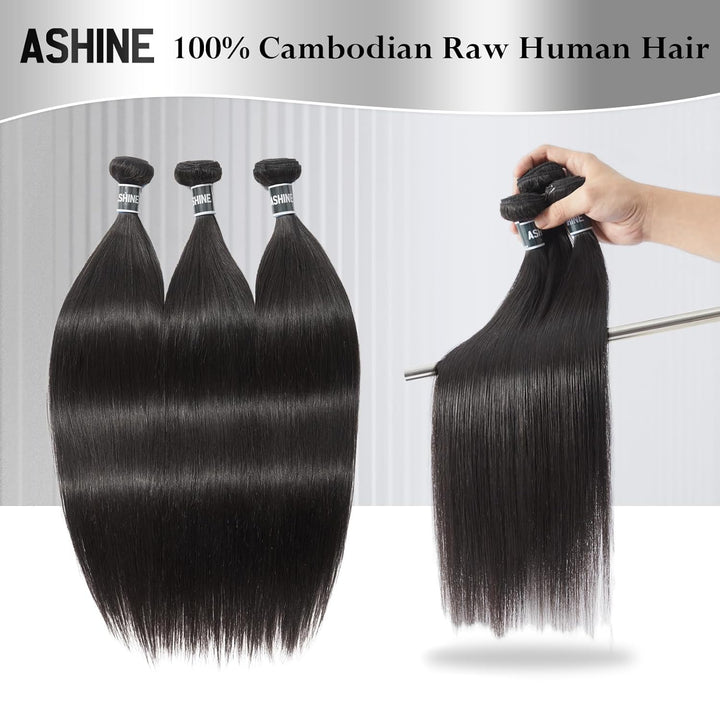 [Ashine] Cheveux brésiliens vierges de qualité salon #1B Noir naturel