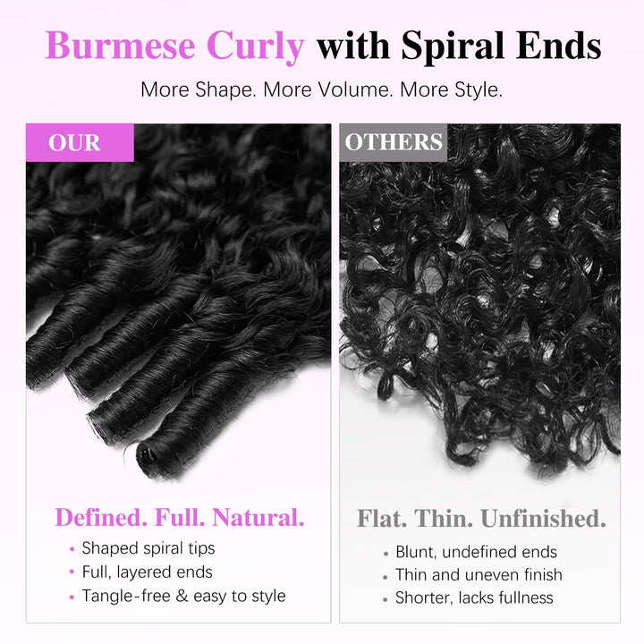 [Ashine] 5x5 Pre Cut HD Front Lace Wig 22-30 Inch #1B Burmese Curly Must-Have style Glueless Human Hair