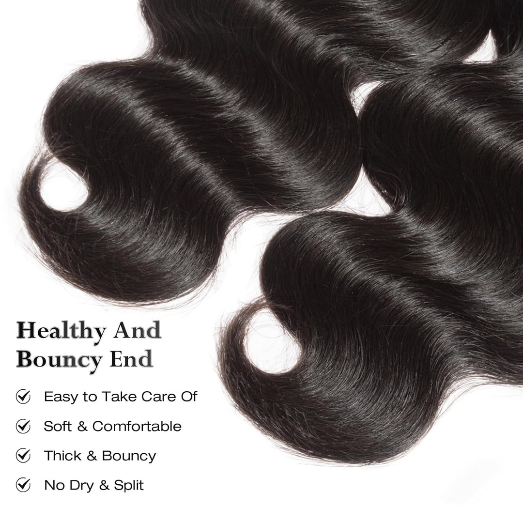[Ashine] Body Wave Salon Quality Virgin Brazilian Hair #1B Natural Black