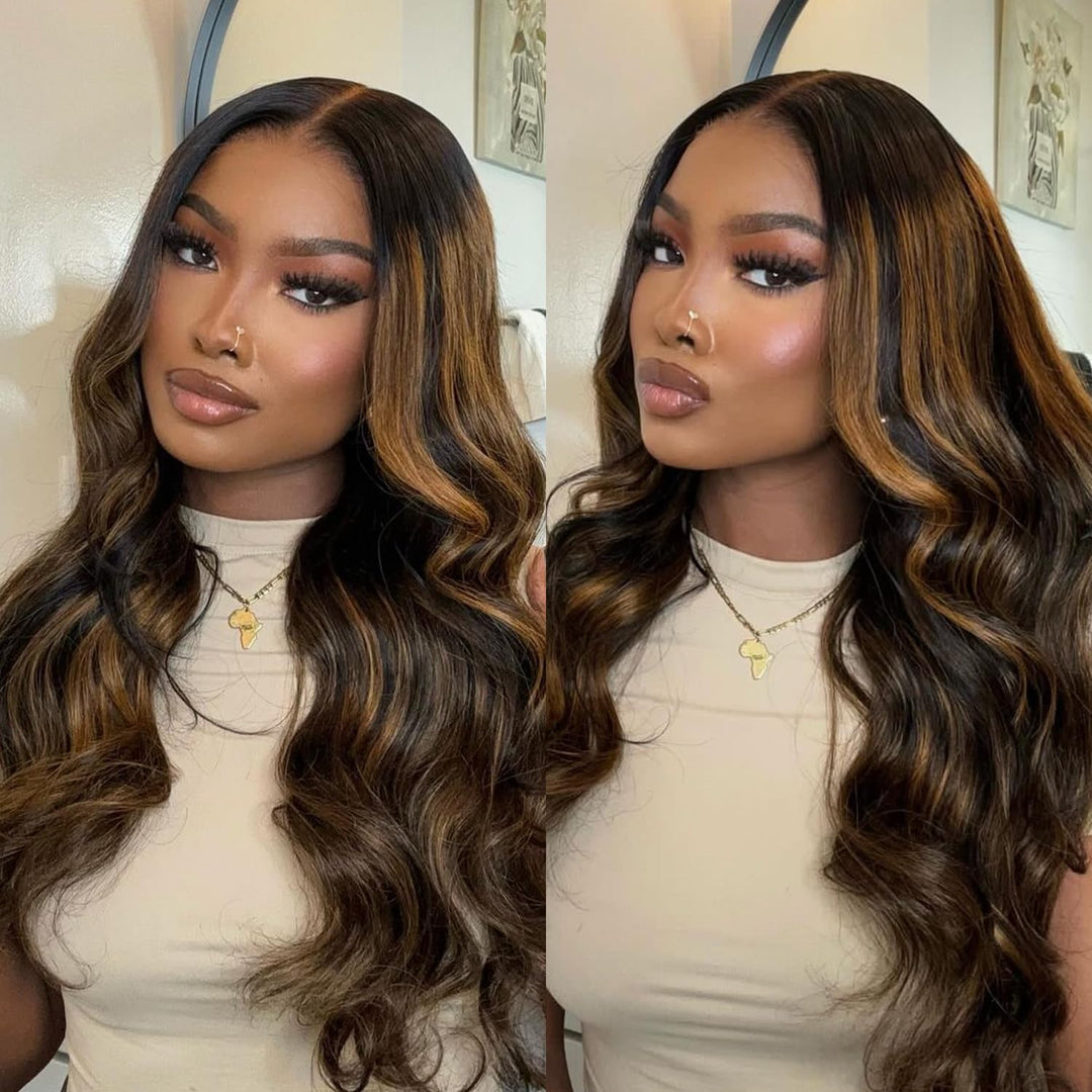 [Ashine] Your Blend 3-Color Body Wave Human Hair Bundles, Mix & Match Highlights, Natural Black / T1B/P4/27 / 613