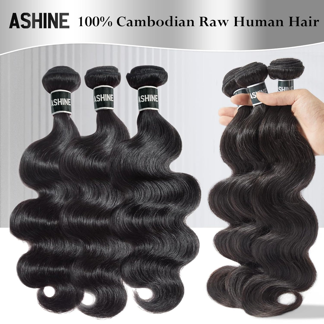[Ashine] Body Wave Salon Quality Virgin Brazilian Hair #1B Natural Black