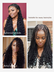 Human Braiding Hair Bundle Deep Wave Bulk Human Hair for Braiding No Weft 10A Brazilian Virgin Human Hair Extensions for Boho Braids Wet and Wavy Human Hair Braiding Hair