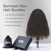 [NEW IN] Ashine Burmese Curly Virgin Human Hair Bundles Curly Hair Extension-12A