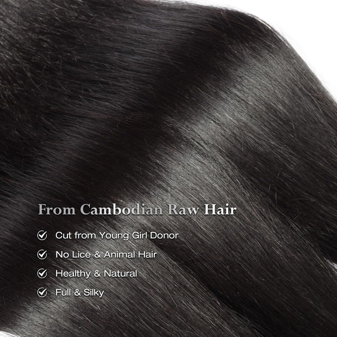 [Ashine] Cheveux brésiliens vierges de qualité salon #1B Noir naturel