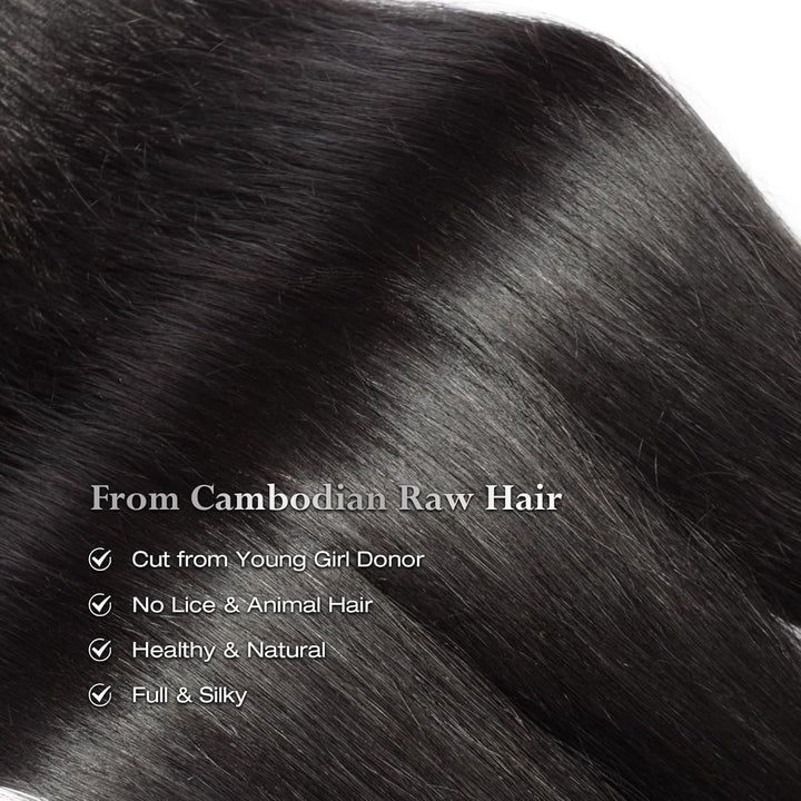 [Ashine] Cheveux brésiliens vierges de qualité salon #1B Noir naturel