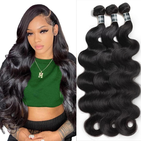 Ashine Body Wave Salon Quality Virgin Brazilian Hair #1B Natural Black