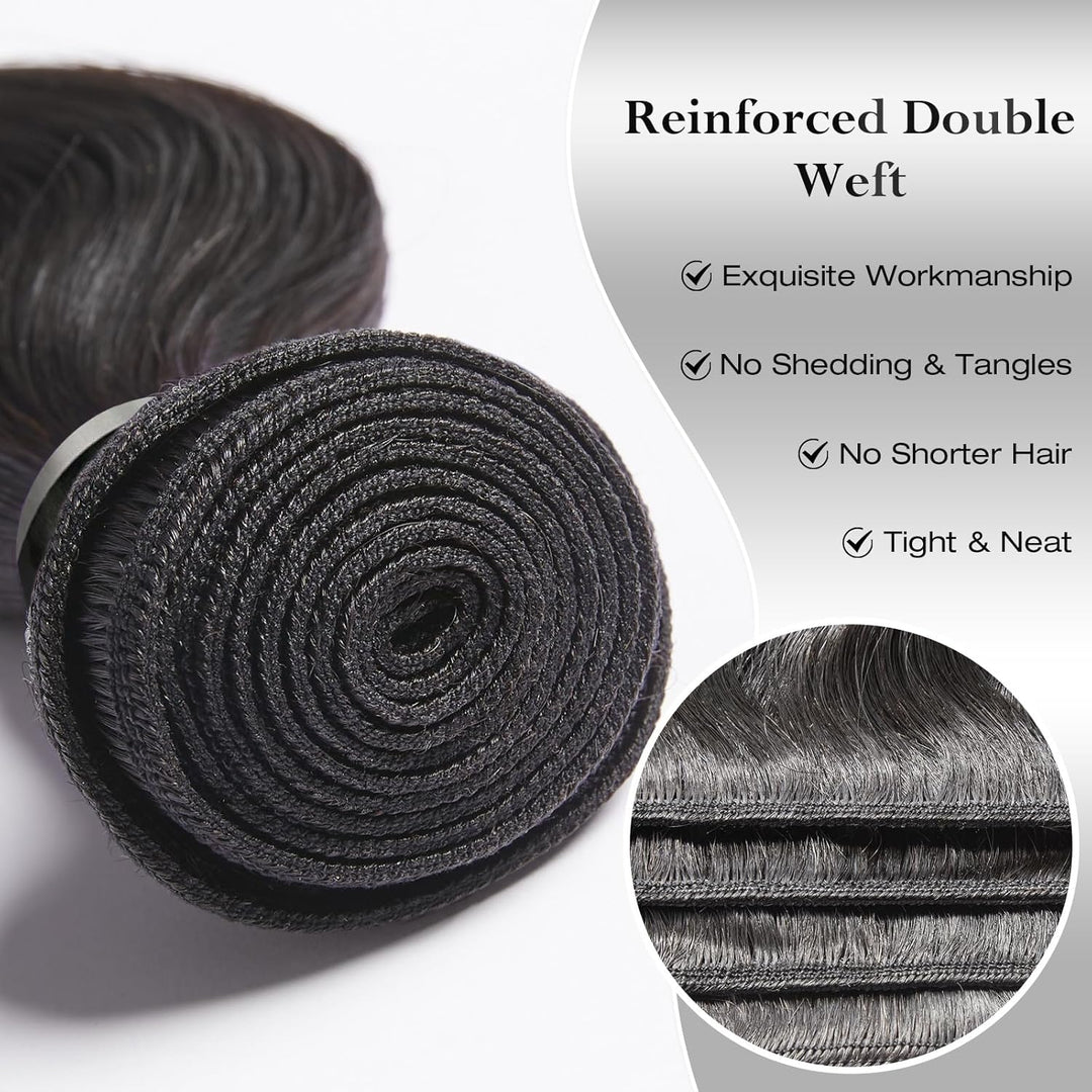 [Ashine] Cheveux brésiliens vierges de qualité salon #1B Noir naturel
