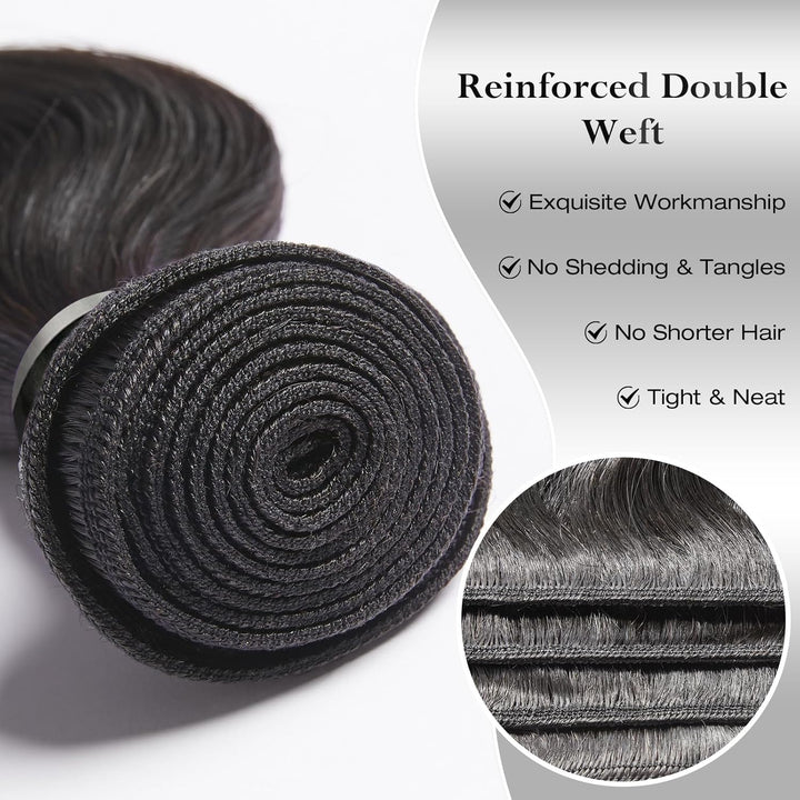 [Ashine] Cheveux brésiliens vierges de qualité salon #1B Noir naturel