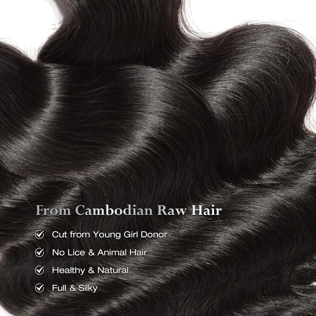 [Ashine] Body Wave Salon Quality Virgin Brazilian Hair #1B Natural Black