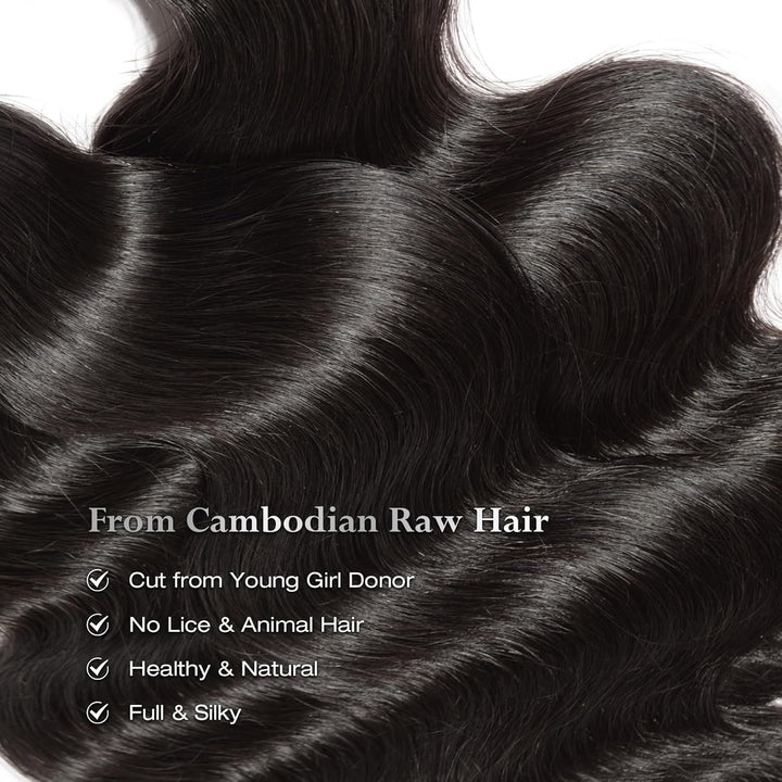 [Ashine] Body Wave Salon Quality Virgin Brazilian Hair #1B Natural Black