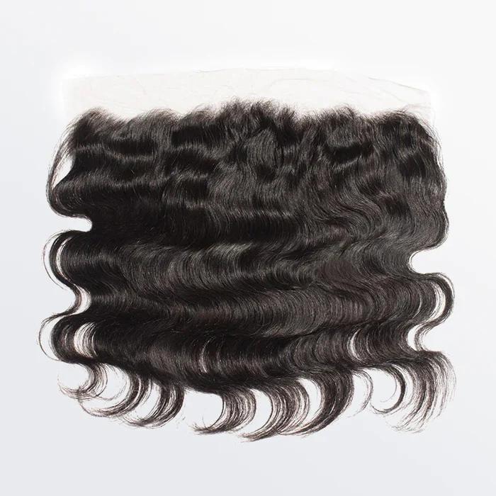 ASHINE 13 x 4 Upgrade Free Parted Lace Frontal #1B Natural Black 100% human Hair Lace Front