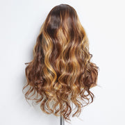 Ashine 24 Inches 13"x4"  Body Wavy Wear & Go Glueless #4/27 Lace Frontal Wig-100% Human Hair