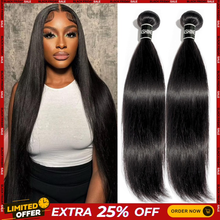 [Ashine] Cheveux brésiliens vierges de qualité salon #1B Noir naturel