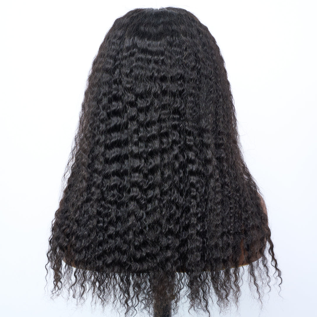 [Ashine] 18 Inch #1B Loose Deep Wavy 5*5HD Front Lace Wig 150% Density Must-Have style Glueless Human Hair