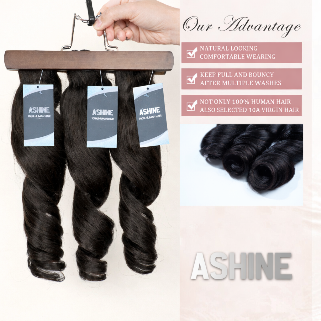 [Ashine] Premium Yaki Loose Bundles 18-22 Inch 100% Virgin Remy Human Hair Natural Blowout Texture Seamless Blend Soft & Luxury Finish