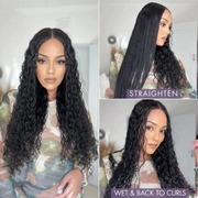 Ashine Wet and Wavy Loose Ocean Wave Mid Part HD 5x5 Closure Lace Wig