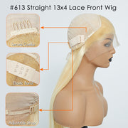 Ashine 16-30 Inch Pre-Plucked 13"x4" #613 Straight Lace Frontal Wig 150% Density