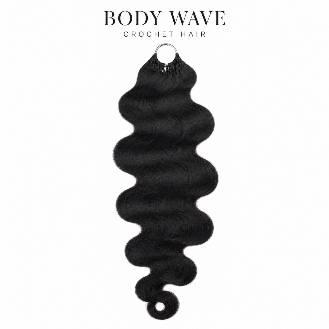 [Ashine] Body Wave #1B Natural Black Feather Crochet Hair Extensions