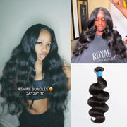 Ashine Salon Quality Virgin Brazilian Hair #1B Natural Black