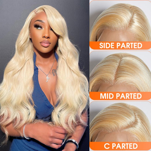 Ashine 16-30 Inch Pre-Plucked 13"x4" #613 Body Wavy Lace Frontal Wigs 150% Density-100% Human Hair