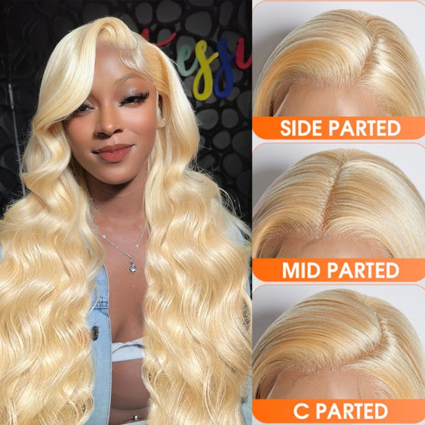 Ashine 16-30 Inch Pre-Plucked 13"x4" #613 Body Wavy Lace Frontal Wigs 150% Density-100% Human Hair