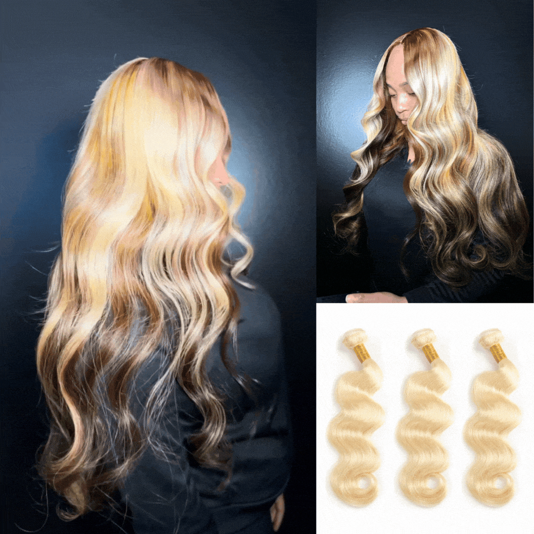[Ashine] 613 Blonde Bundles Straight Body Wave 12A 100% Brazilian Virgin Human Hair
