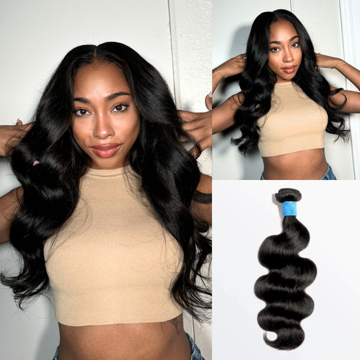 [Ashine] Body Wave Salon Quality Virgin Brazilian Hair #1B Natural Black