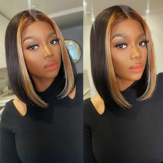 AShine Highlight Frontal Straight Bob 13x4 Lace Frontal Wigs