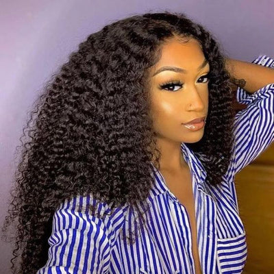 AShine Jerry Curly Hair V Part Wigs No Skills Needed