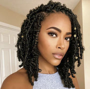 AShine Short Butterfly Locs Braids Hairstyle Lace Closure Wigs