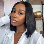 Ashine Affordable V Part Natural Hairline Bob Straight Curly Wig